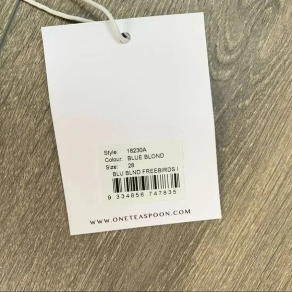 One Teaspoon Freebirds Skinny Jeans Crop Blue indigo Zipper Ankle straight leg - Picture 11 of 16